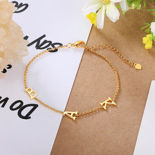 Personalized Rhodium Plated LetterBracelet