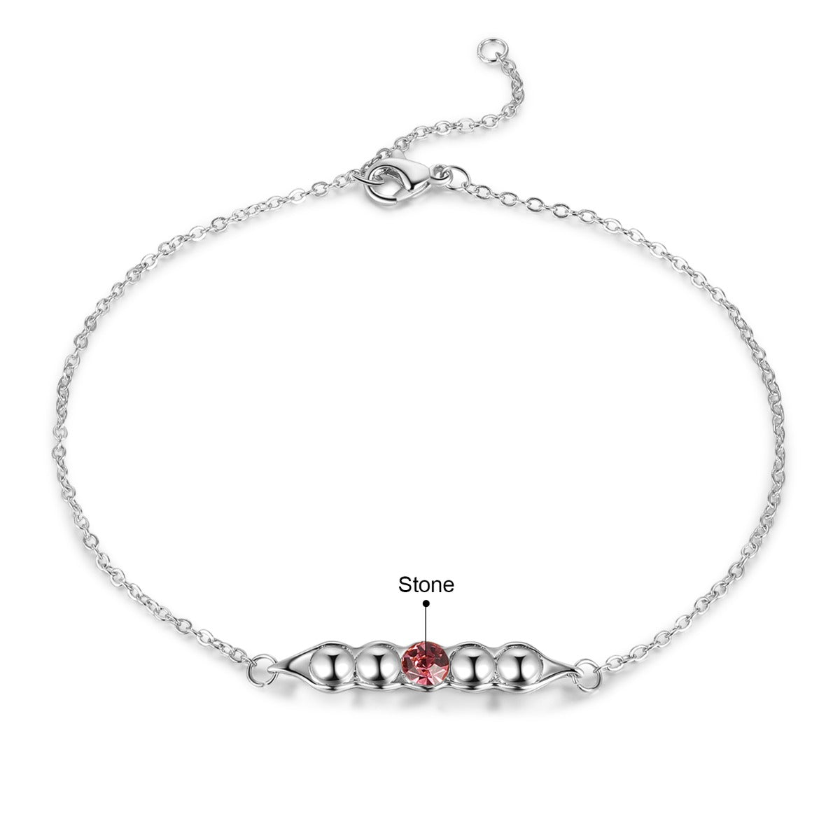 Rhodium Plated Birthstone Bracelet