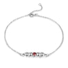 Rhodium Plated Birthstone Bracelet