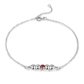 Rhodium Plated Birthstone Bracelet