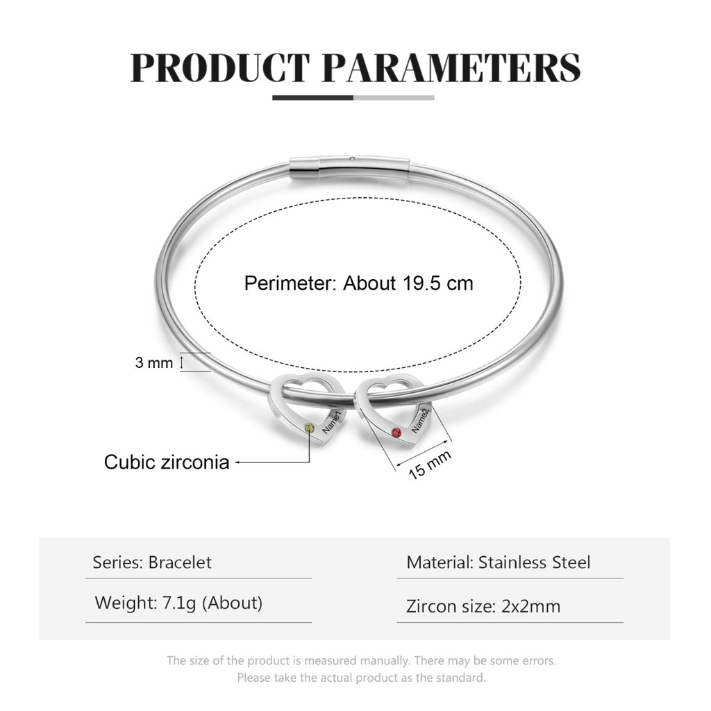 Engraved Stainless Steel Bangle Bracelet