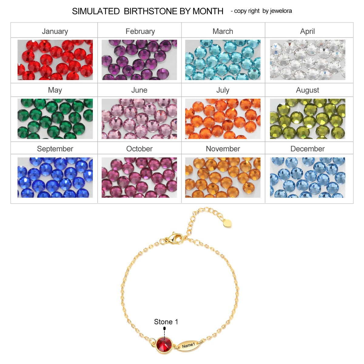 Copper Birthstone Bracelet