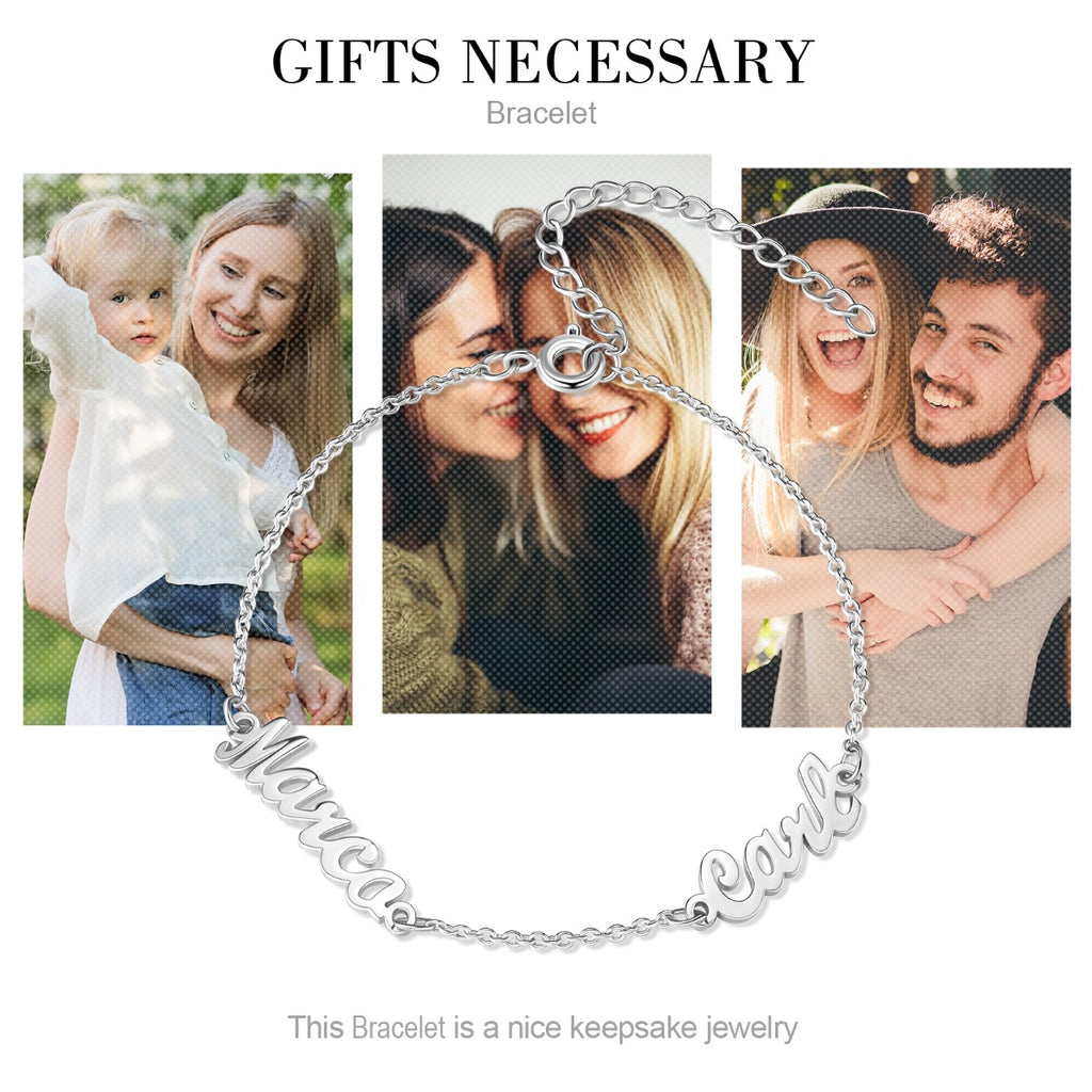 Personalized Rhodium Plated Name Custom Bracelet