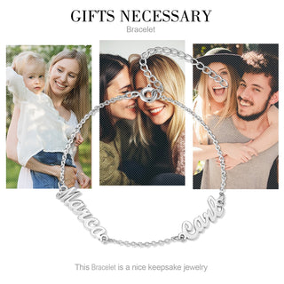 Personalized Rhodium Plated Name Custom Bracelet