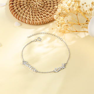 Personalized Rhodium Plated Name Custom Bracelet