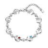 Rhodium Plated Star and Moon Bracelet