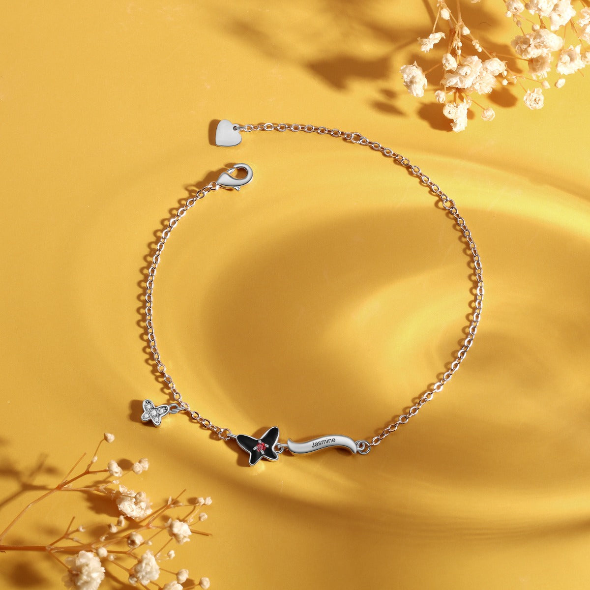 Copper Birthstone Butterfly Bracelet