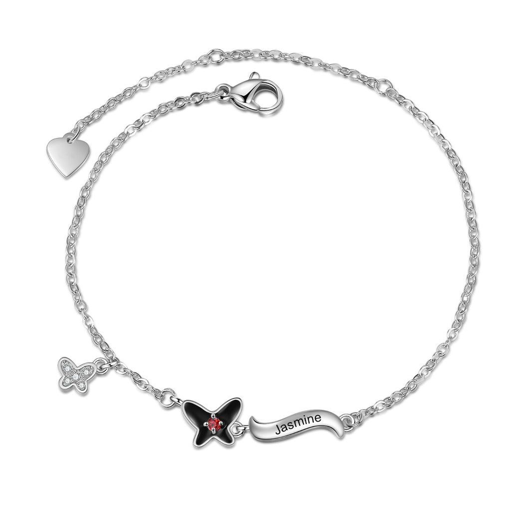 Copper Birthstone Butterfly Bracelet