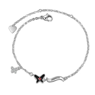 Copper Birthstone Butterfly Bracelet
