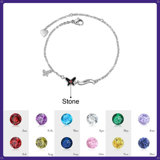Copper Birthstone Butterfly Bracelet