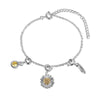 Sunflower CZ Charm Bracelet