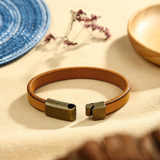 Personalized  Stainless Steel PU Leather Bracelet