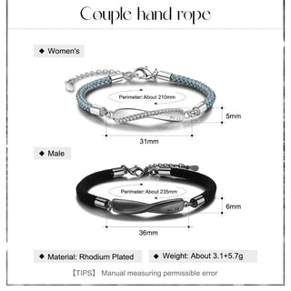 Jewelry Rhodium Plated Couple Bracelet