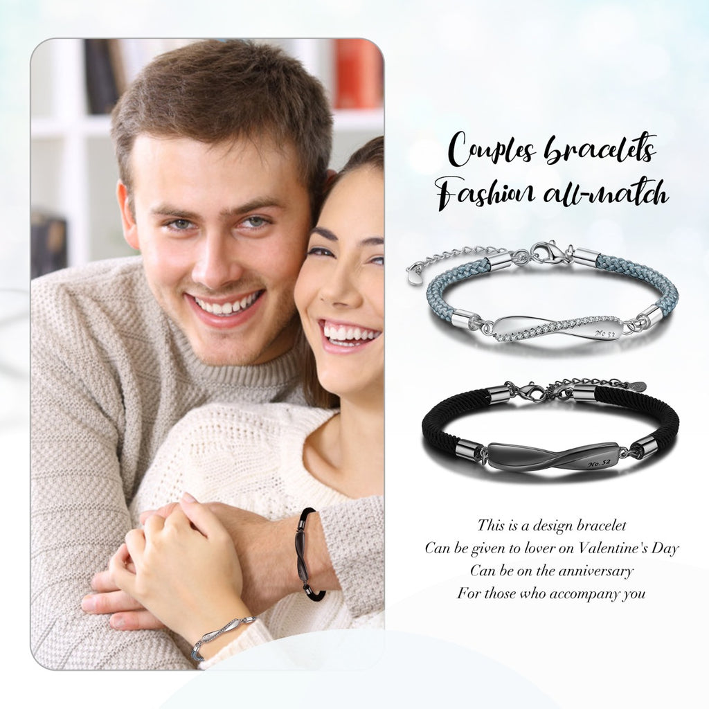 Jewelry Rhodium Plated Couple Bracelet