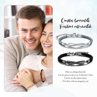 Jewelry Rhodium Plated Couple Bracelet