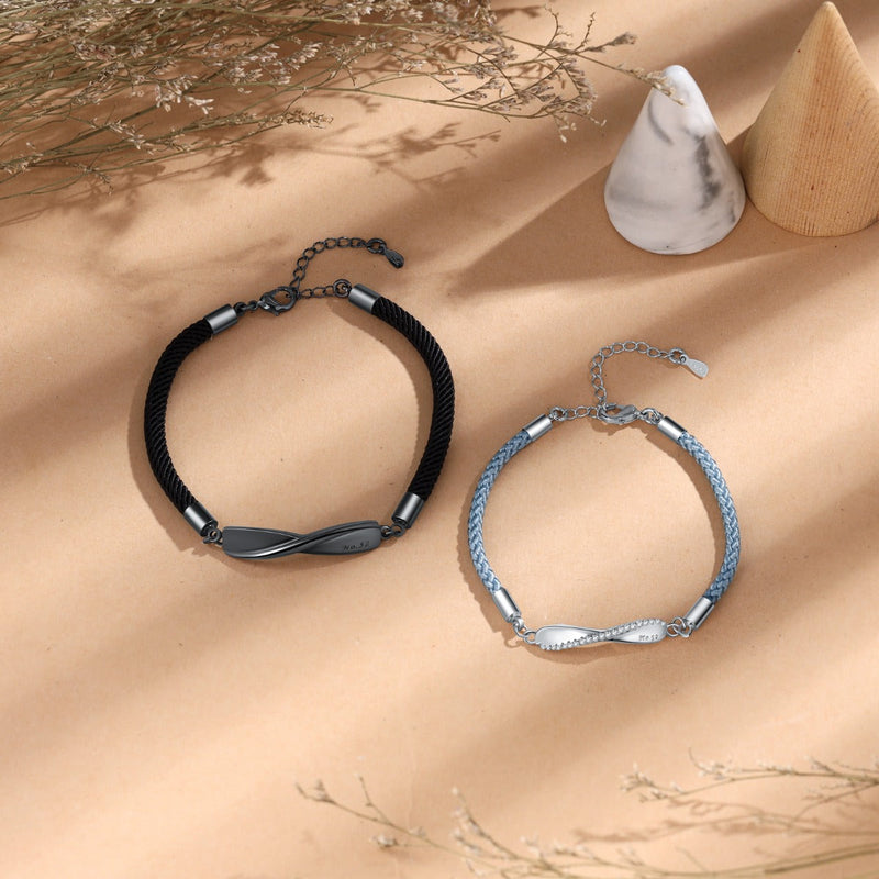 Jewelry Rhodium Plated Couple Bracelet