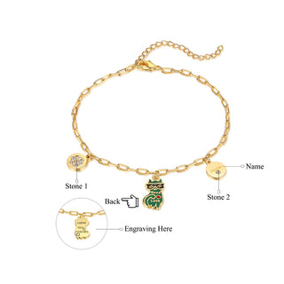 Rhodium Plated Cat Bracelet