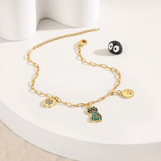 Rhodium Plated Cat Bracelet