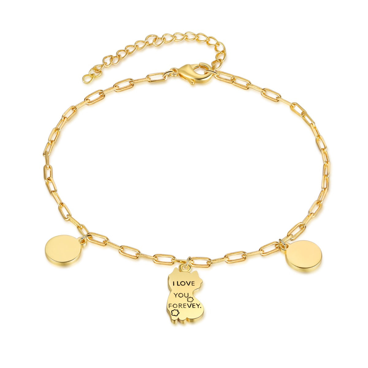 Rhodium Plated Cat Bracelet
