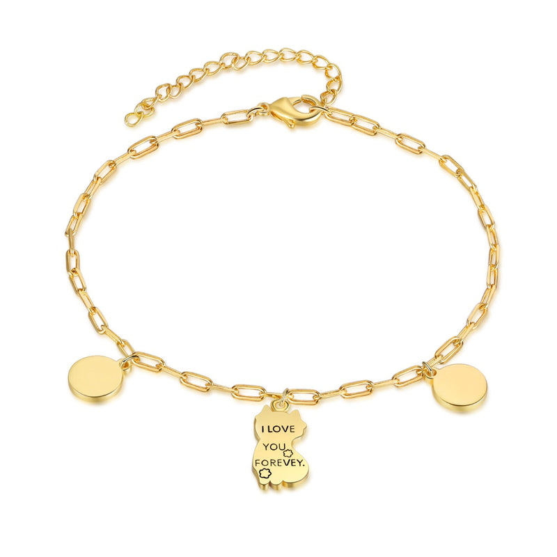 Rhodium Plated Cat Bracelet