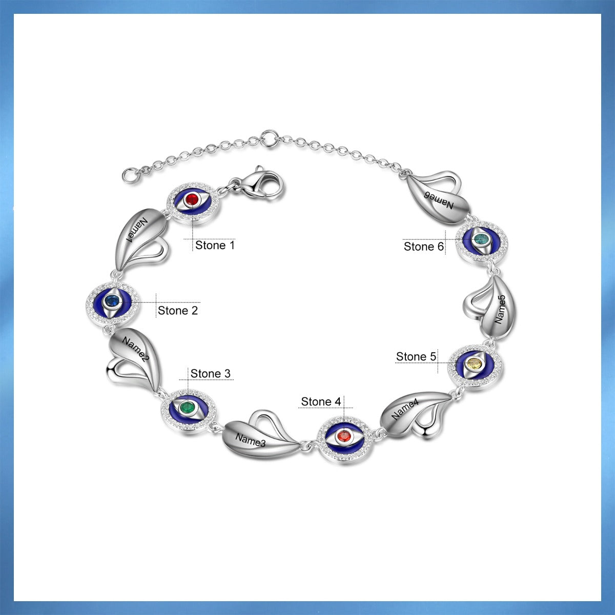 Personalized Evil Eye Bracelet