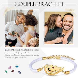 Personalized Heart Shape Couple Bracelet