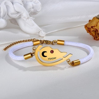 Personalized Heart Shape Couple Bracelet