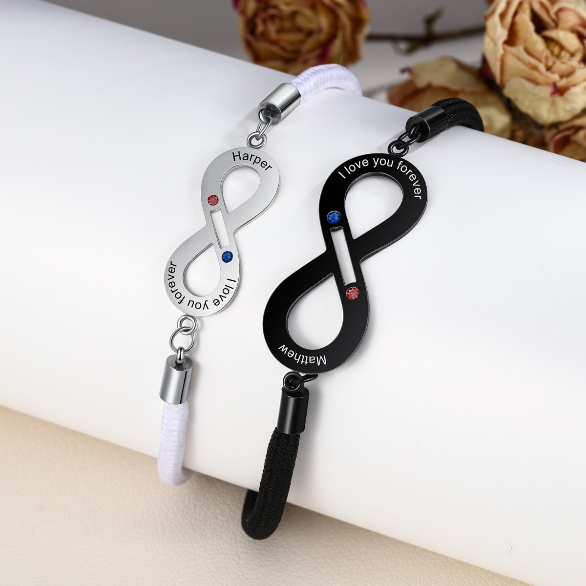 Personalized Stainless Steel Infinity Couple Bracelet