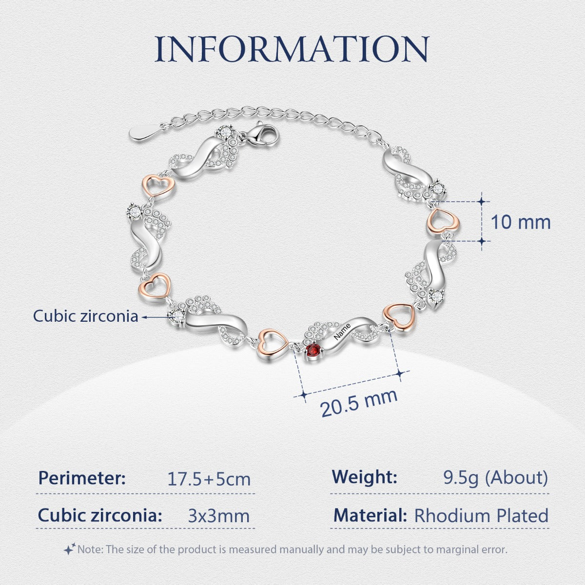 Rhodium Plated Feet Bracelet