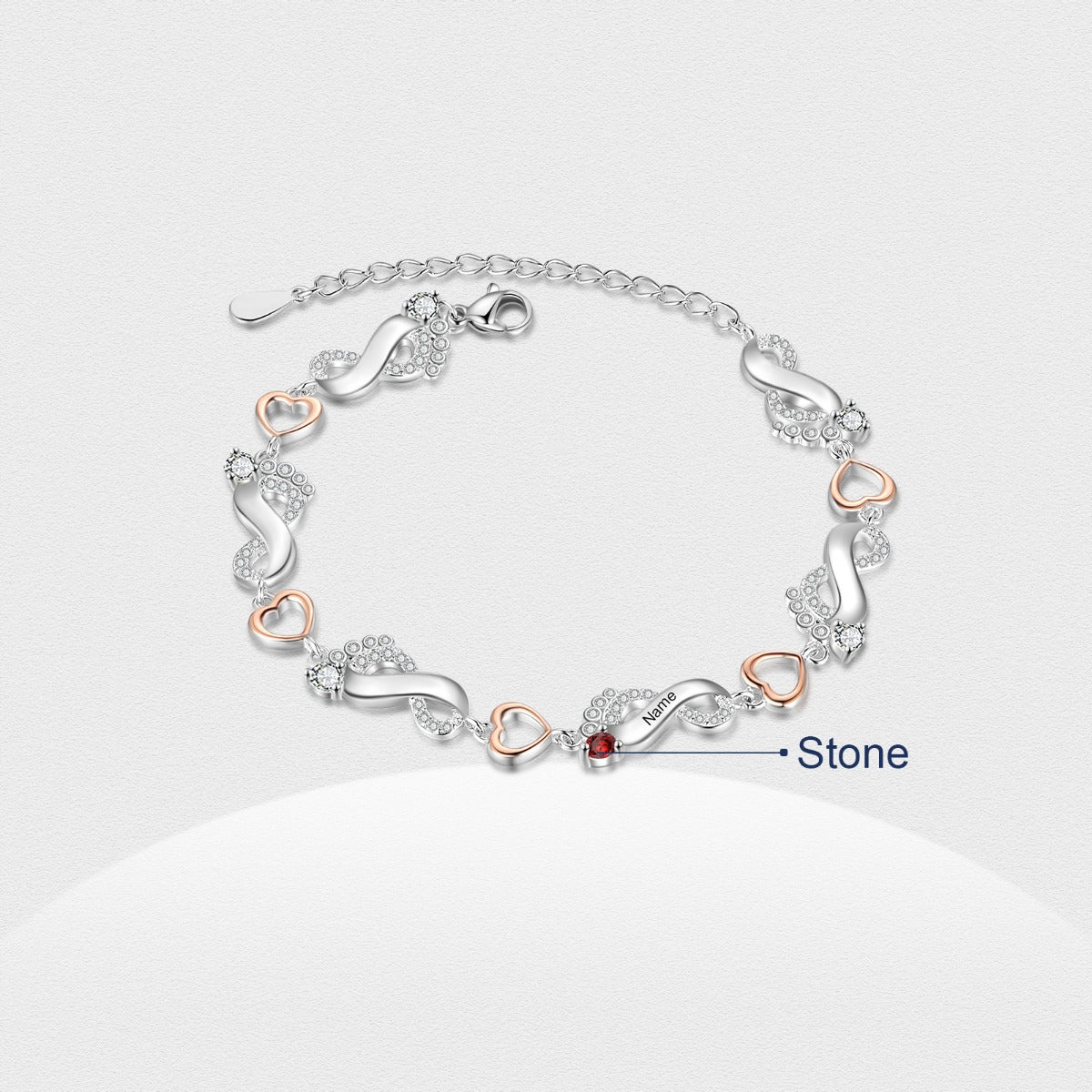 Rhodium Plated Feet Bracelet