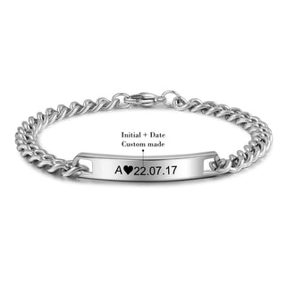 Personalized Stainless Steel Couple Bracelet