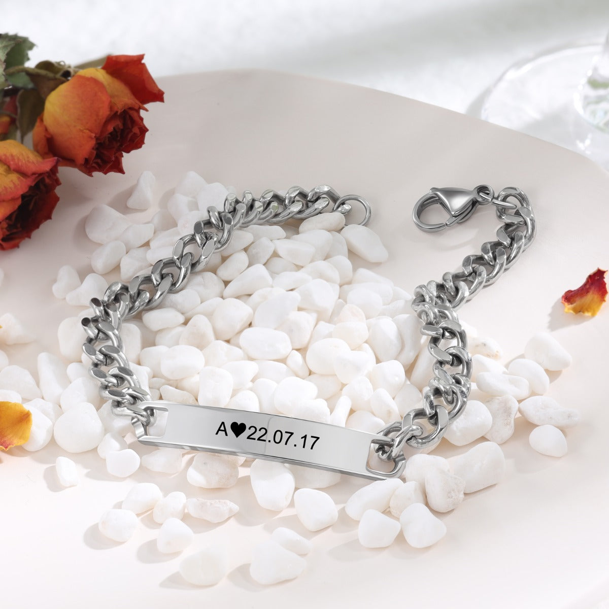 Personalized Stainless Steel Couple Bracelet
