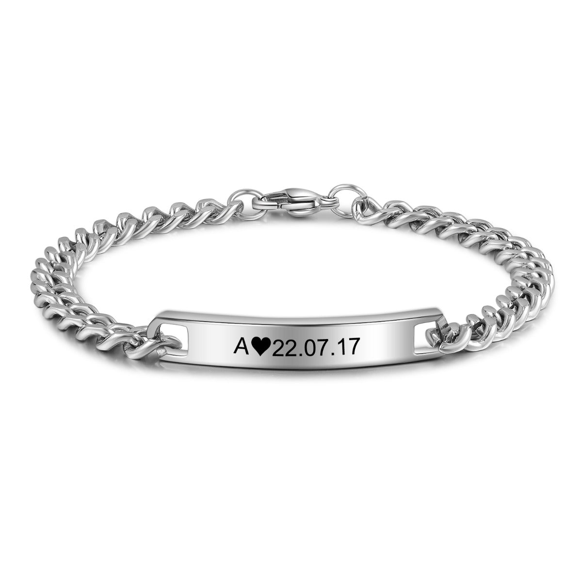 Personalized Stainless Steel Couple Bracelet