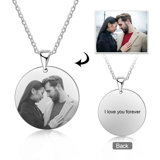Engraved Stainless Steal Photo Necklace