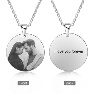 Engraved Stainless Steal Photo Necklace