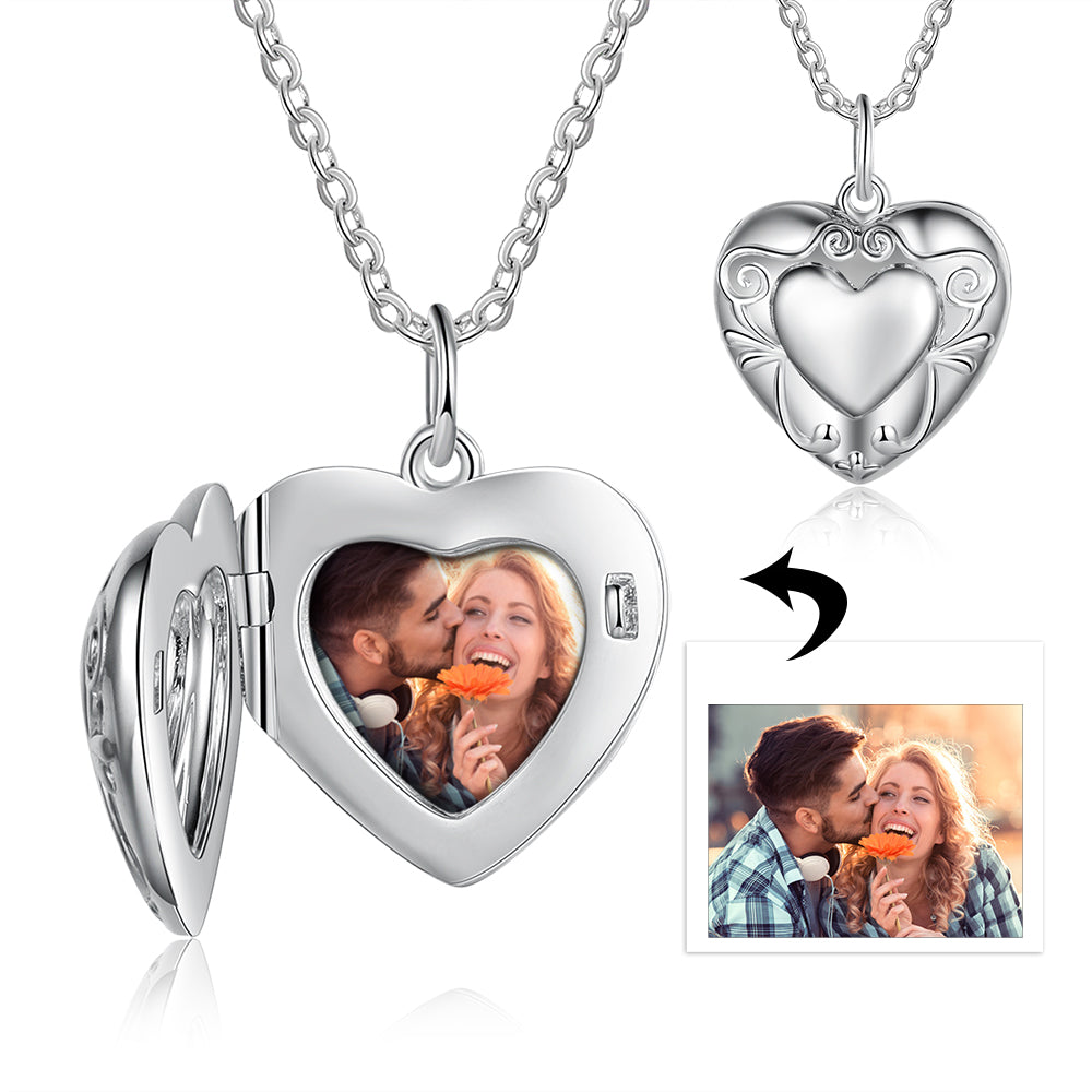 Custom Heart Photo Necklace