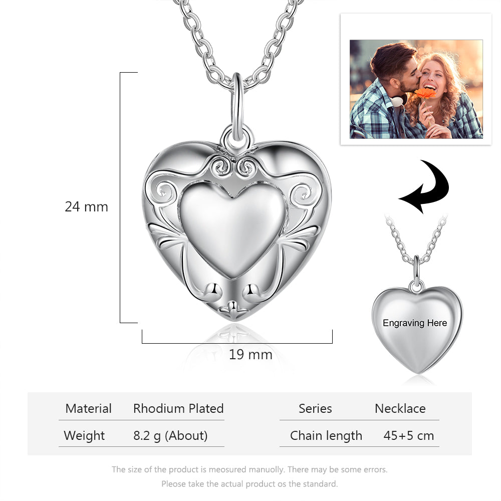 Custom Heart Photo Necklace