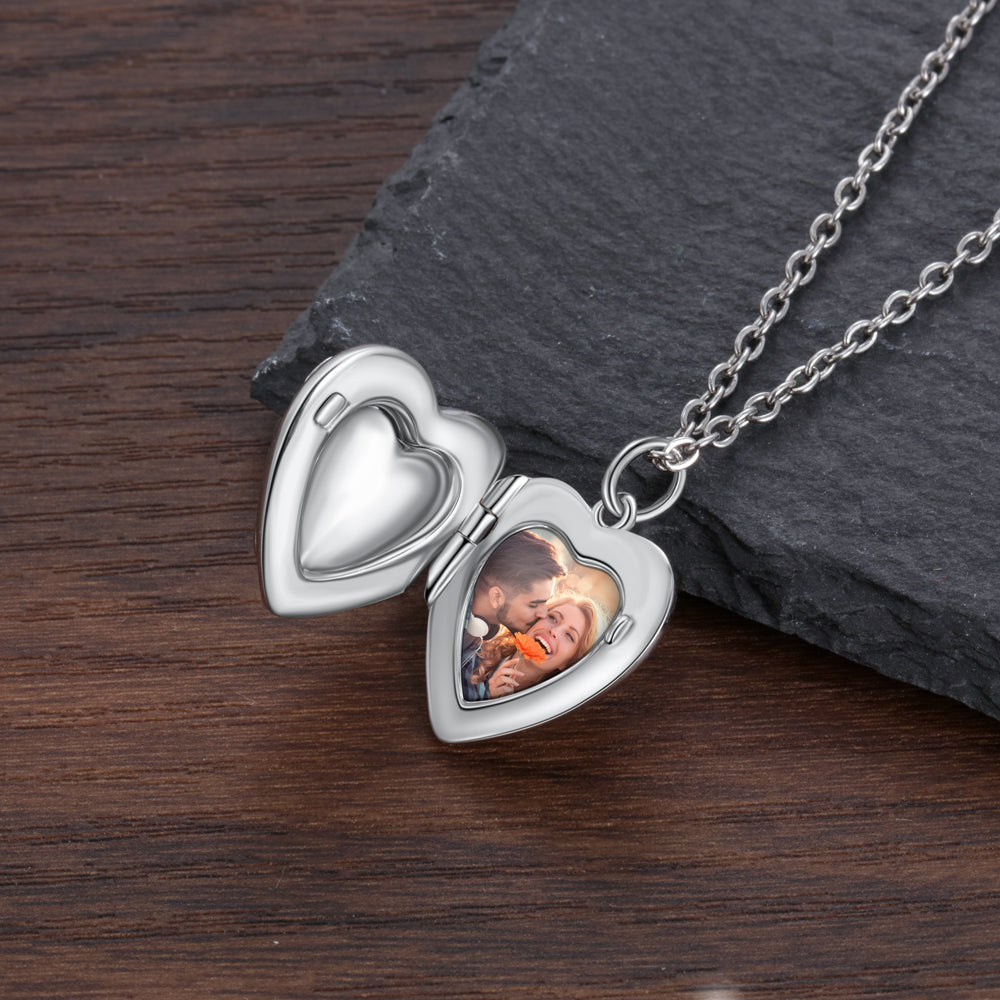 Custom Heart Photo Necklace