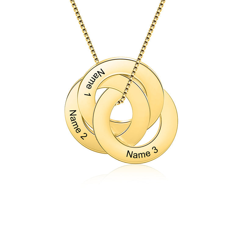 Engraving Name 3 Loops Name Necklace