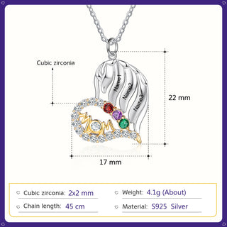 Birthstone & Engraved S925silver Necklace