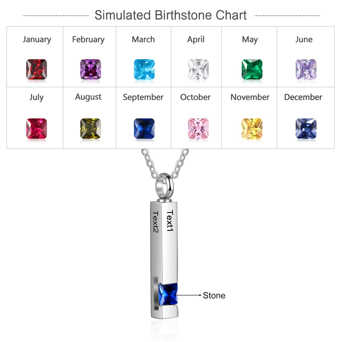 Custom Vertical Bar Ashes Necklace