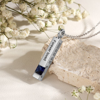 Custom Vertical Bar Ashes Necklace