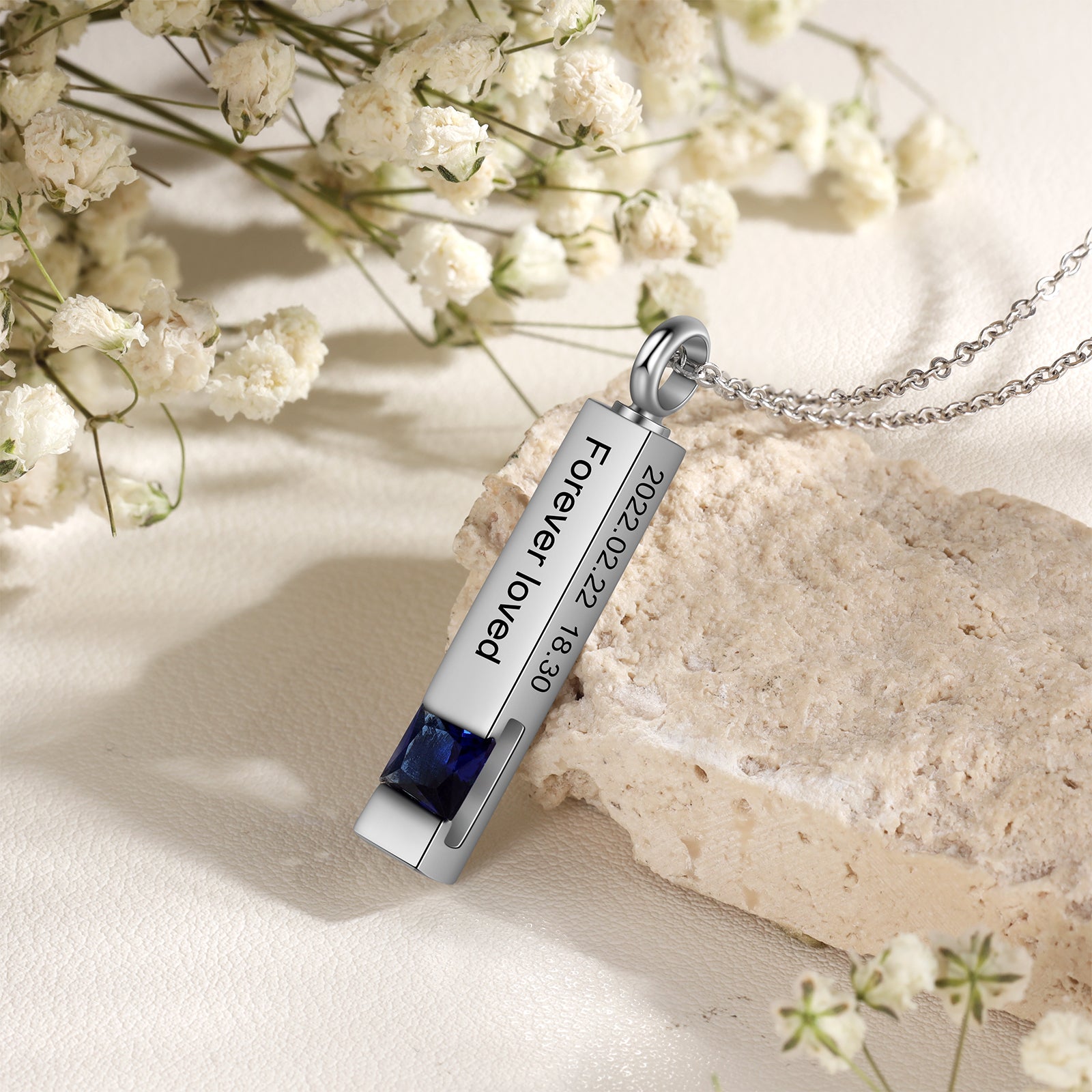 Custom Vertical Bar Ashes Necklace