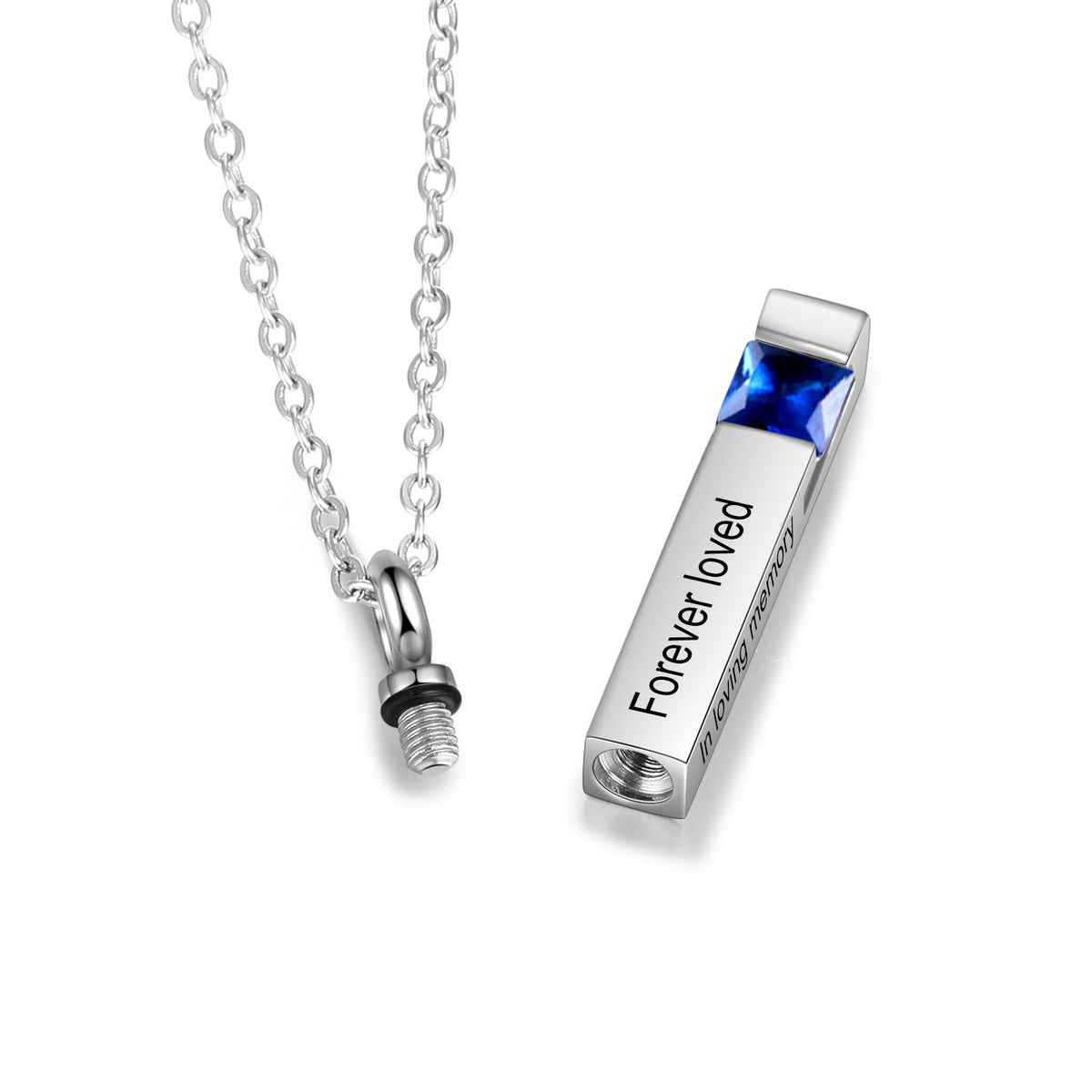 Custom Vertical Bar Ashes Necklace