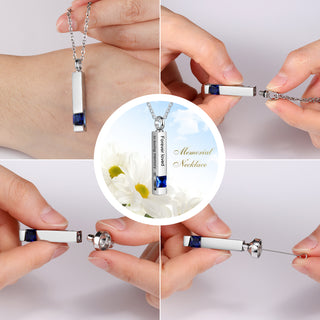 Custom Vertical Bar Ashes Necklace