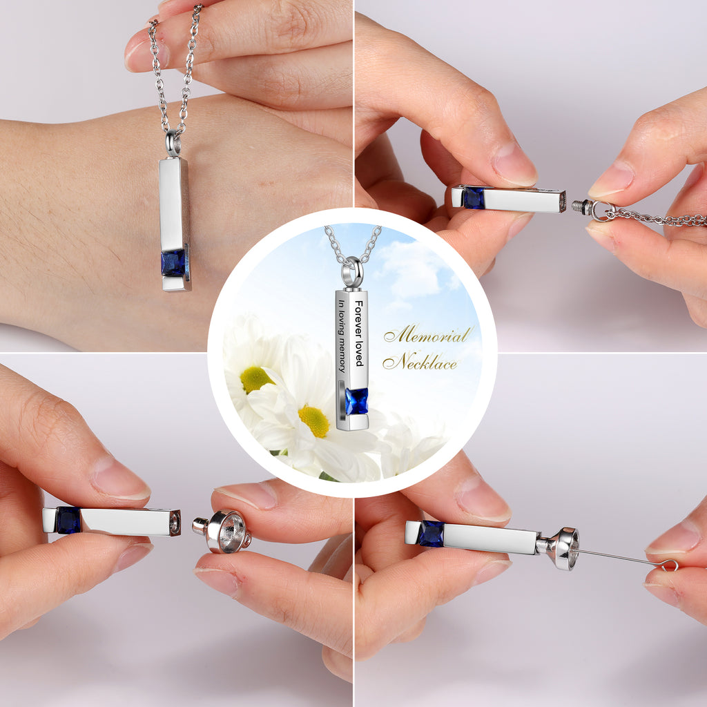 Custom Vertical Bar Ashes Necklace
