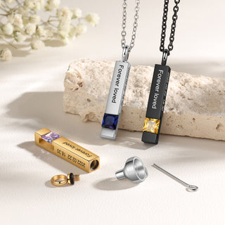 Custom Vertical Bar Ashes Necklace