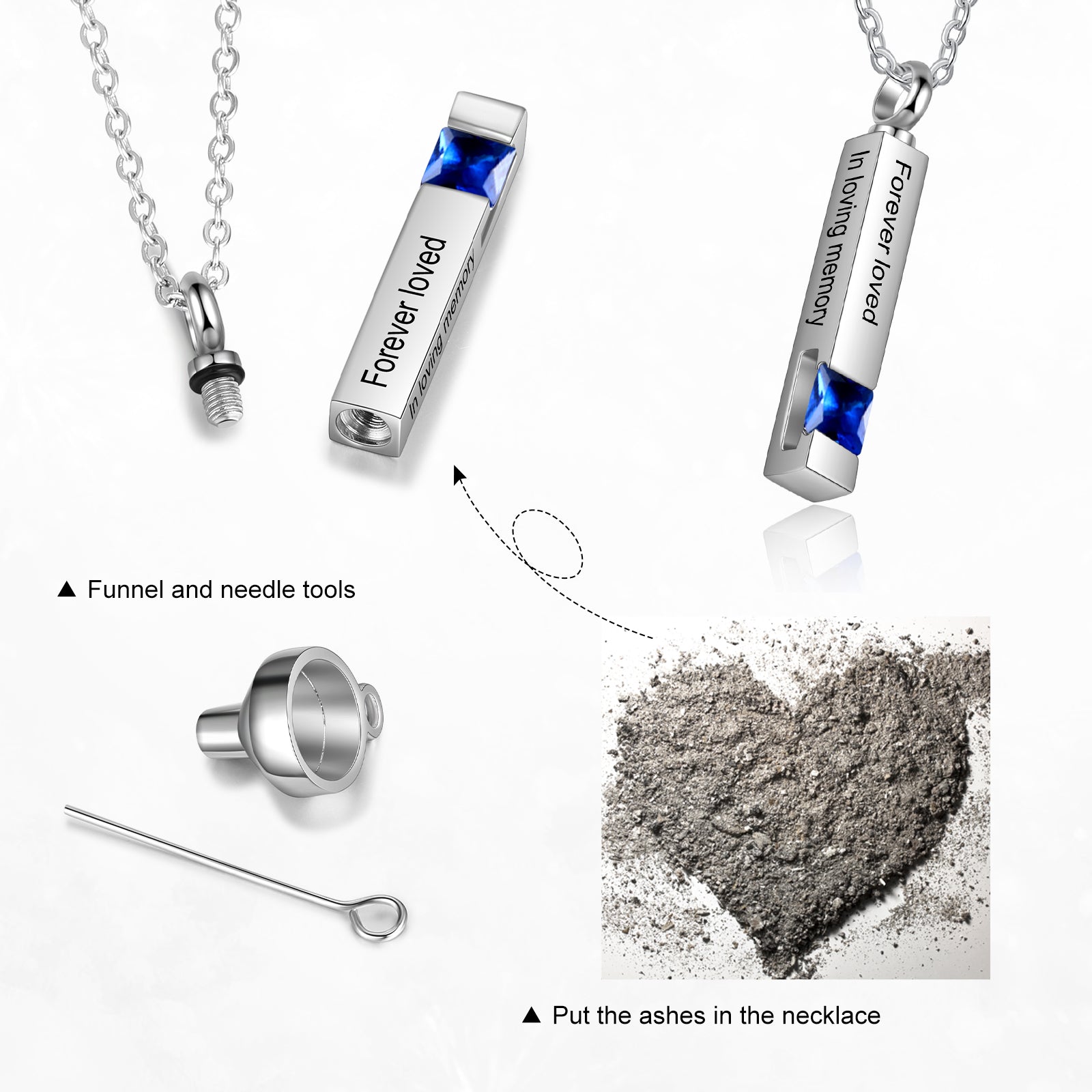 Custom Vertical Bar Ashes Necklace