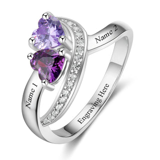 Custom Double Birthstone Ring