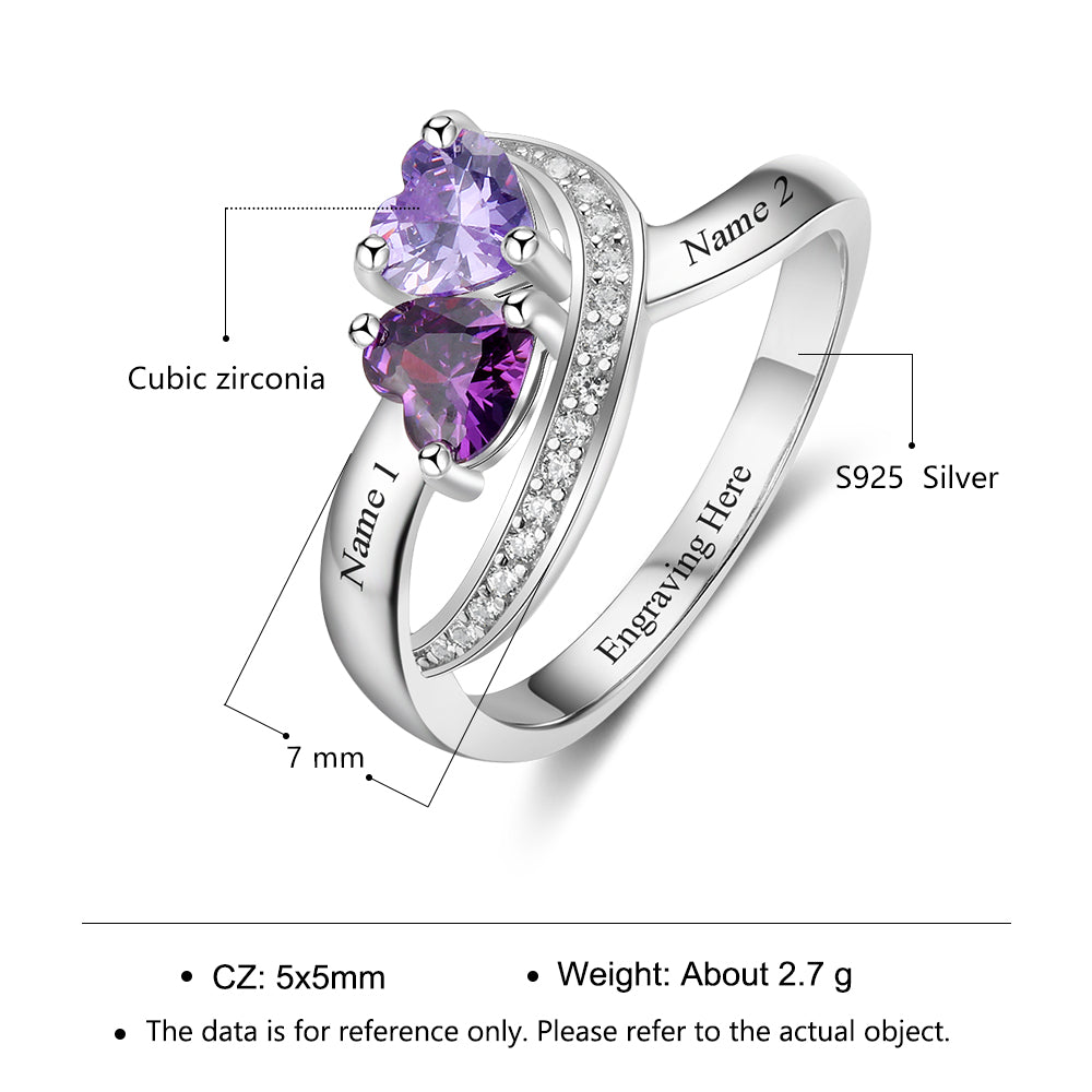 Custom Double Birthstone Ring